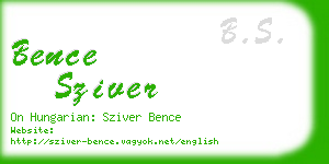 bence sziver business card